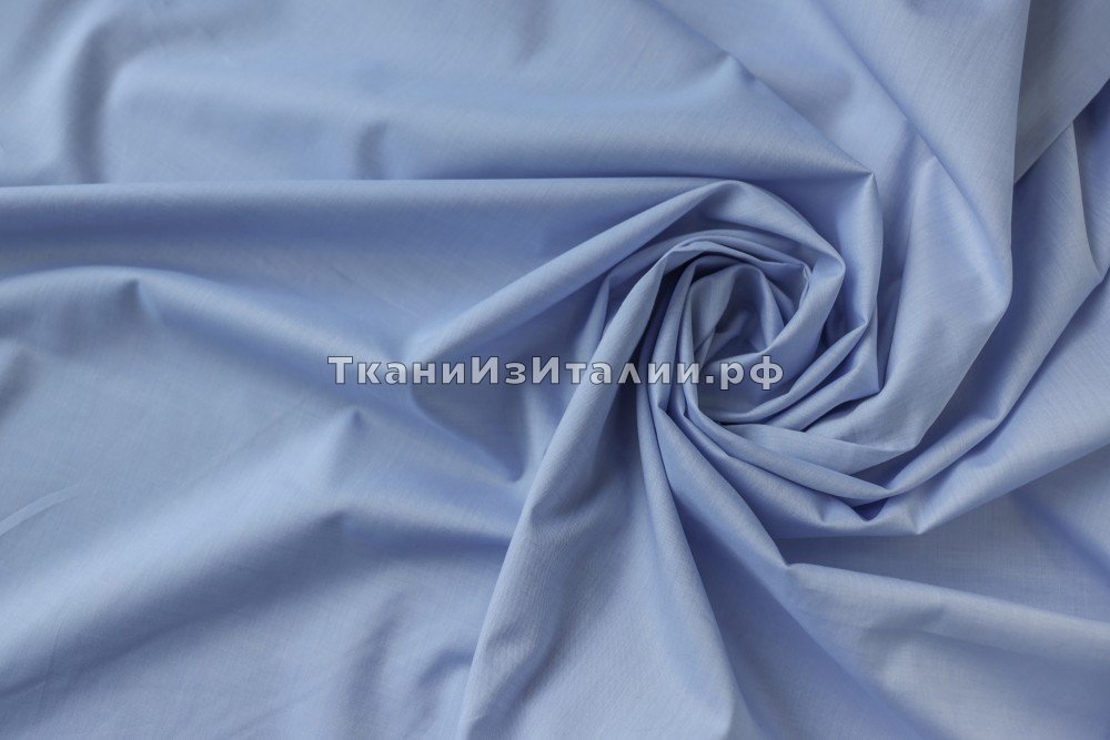 ткань рубашечный хлопок голубой, сорочечная хлопок однотонная голубая Италия