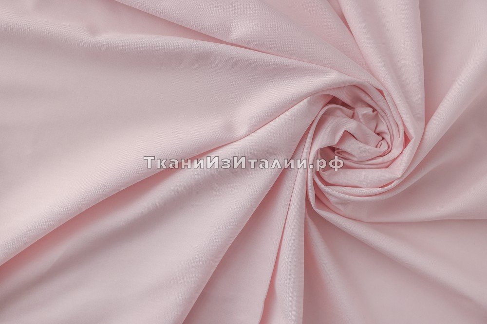 ткань хлопок оксфорд нежно-розовый, костюмно-плательная хлопок однотонная розовая Италия