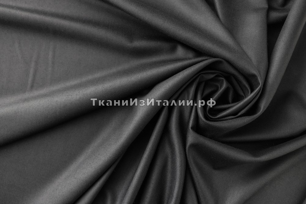ткань костюмный кашемир угольного цвета, костюмно-плательная кашемир однотонная черная Италия