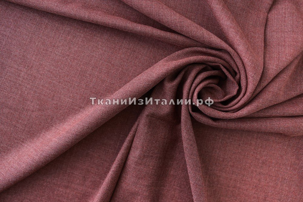 ткань шерсть полотняного переплетения бордовый меланж, костюмно-плательная шерсть однотонная бордовая Италия