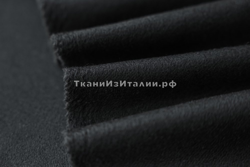 ткань двухслойный, двусторонний кашемир черного цвета, пальтовые кашемир однотонная черная Италия