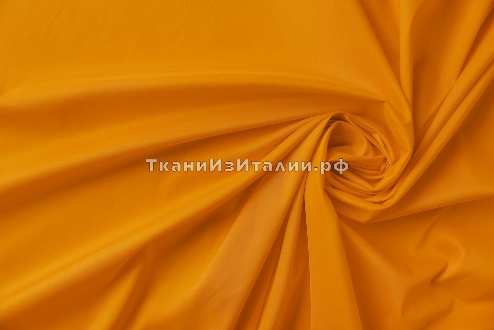 ткань хлопок с эластаном оранжевого цвета, костюмно-плательная хлопок однотонная оранжевая Италия