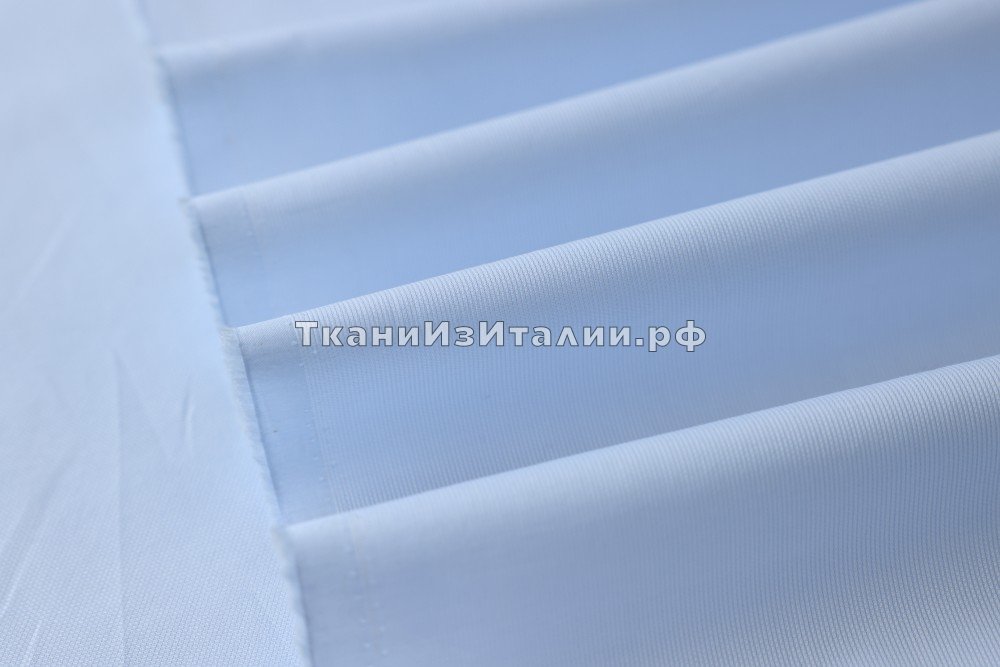 ткань хлопок бледно-голубой, сорочечная хлопок в полоску белая Италия