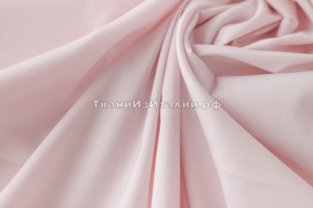 ткань нежно-розовый рубашечный хлопок с эластаном, сорочечная хлопок однотонная розовая Италия