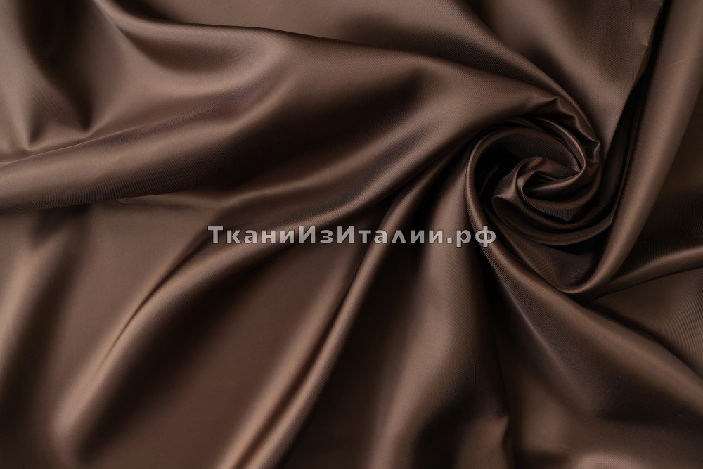 ткань подклад шоколадного цвета, подклад вискоза однотонная коричневая Италия