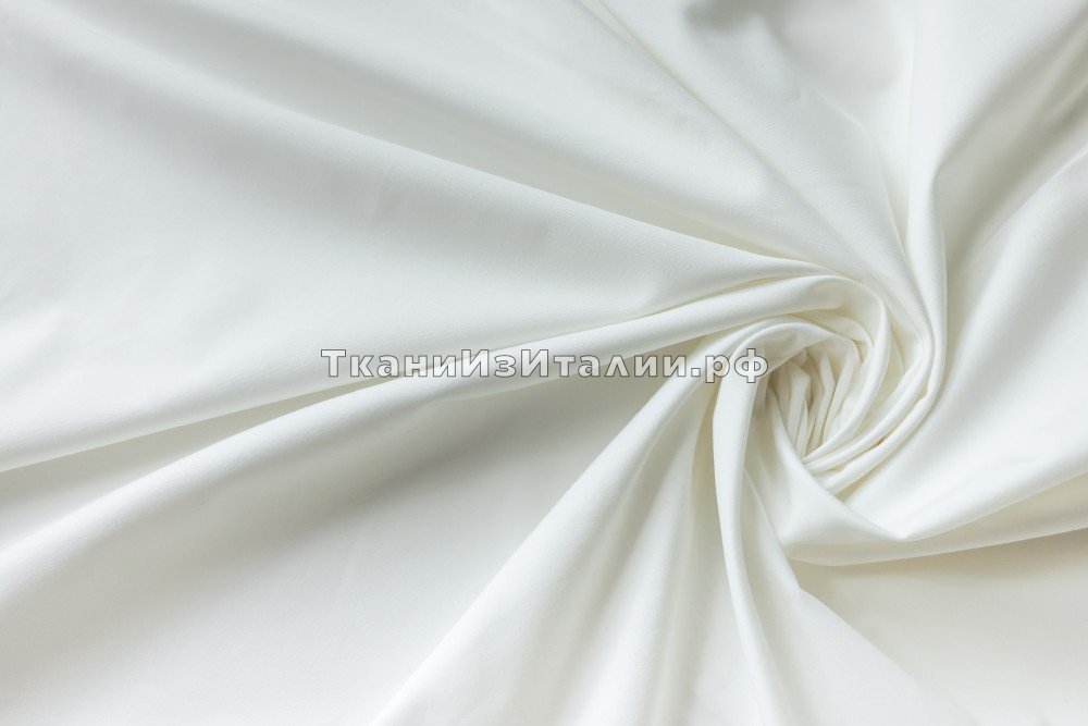 ткань сатин хлопковый белого цвета, сатин хлопок однотонная белая Италия