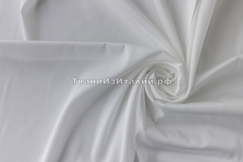 ткань белый подклад с эластаном, подклад вискоза однотонная белая Италия