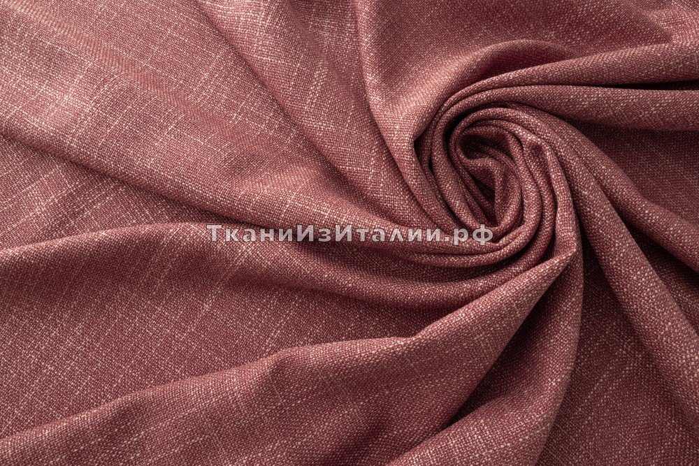 ткань шерсть с шелком и льном разбеленного розово-бордового цвета, костюмно-плательная шерсть однотонная бордовая Италия
