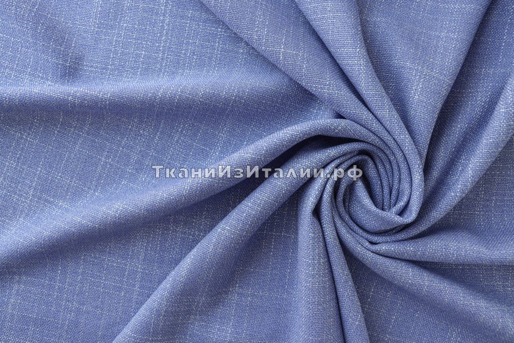 ткань голубая шерсть с лавандовым подтоном, костюмно-плательная шерсть однотонная голубая Италия