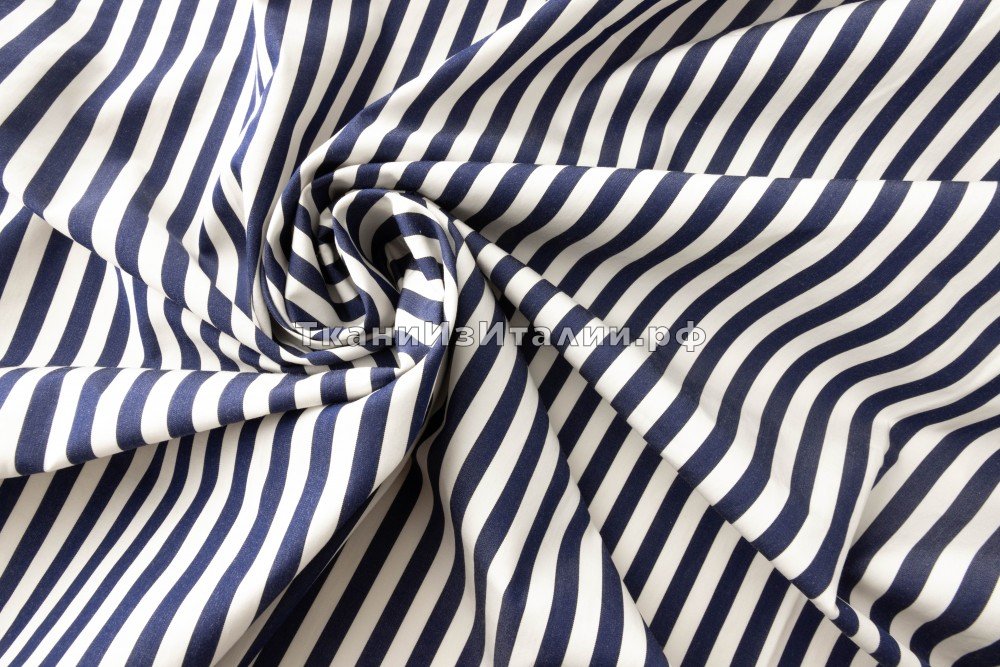 ткань белый хлопок в синюю полоску, сорочечная хлопок в полоску белая Италия