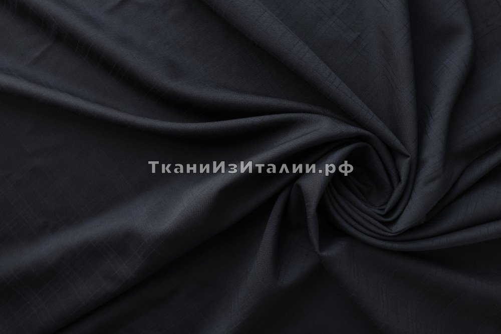 ткань костюмная шерсть темно-синего почти черного цвета, костюмно-плательная шерсть в клетку синяя Италия