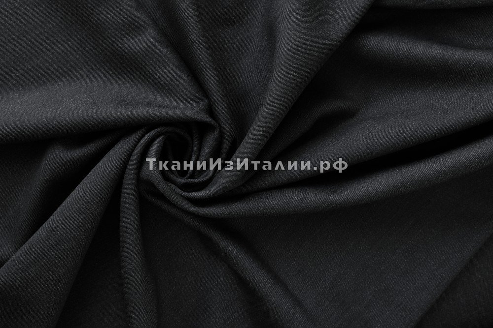 ткань костюмно-плательная шерсть черно-серый меланж, костюмно-плательная шерсть однотонная серая Италия