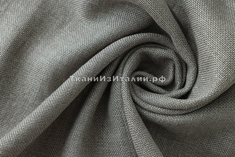 ткань серо-жемчужная шерсть с шелком, костюмно-плательная шерсть однотонная серая Италия