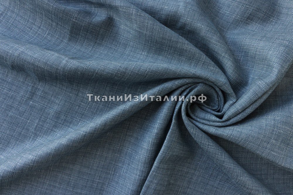 ткань костюмный шелк с шерстью и льном бело-голубой меланж, костюмно-плательная шелк однотонная голубая Италия