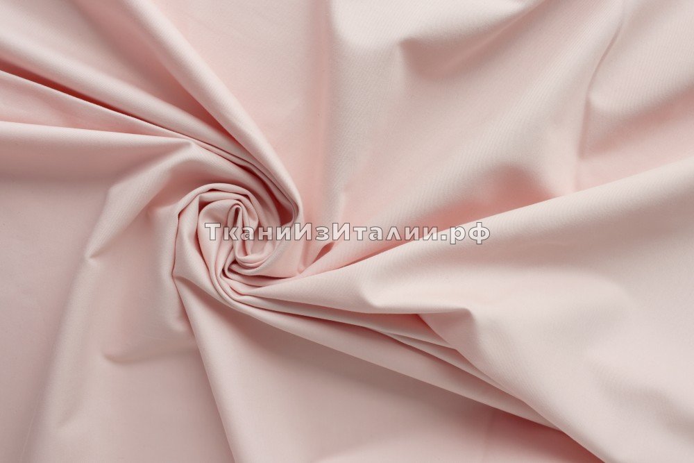ткань розовый хлопок с эластаном, костюмно-плательная хлопок однотонная розовая Италия