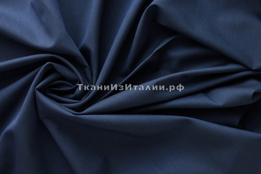 ткань темно-синяя костюмная шерсть, костюмно-плательная шерсть однотонная синяя Италия