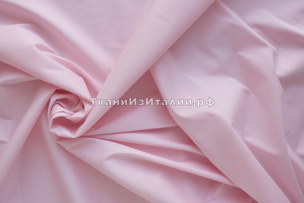 ткань розовый хлопок с эластаном, сорочечная хлопок однотонная розовая Италия