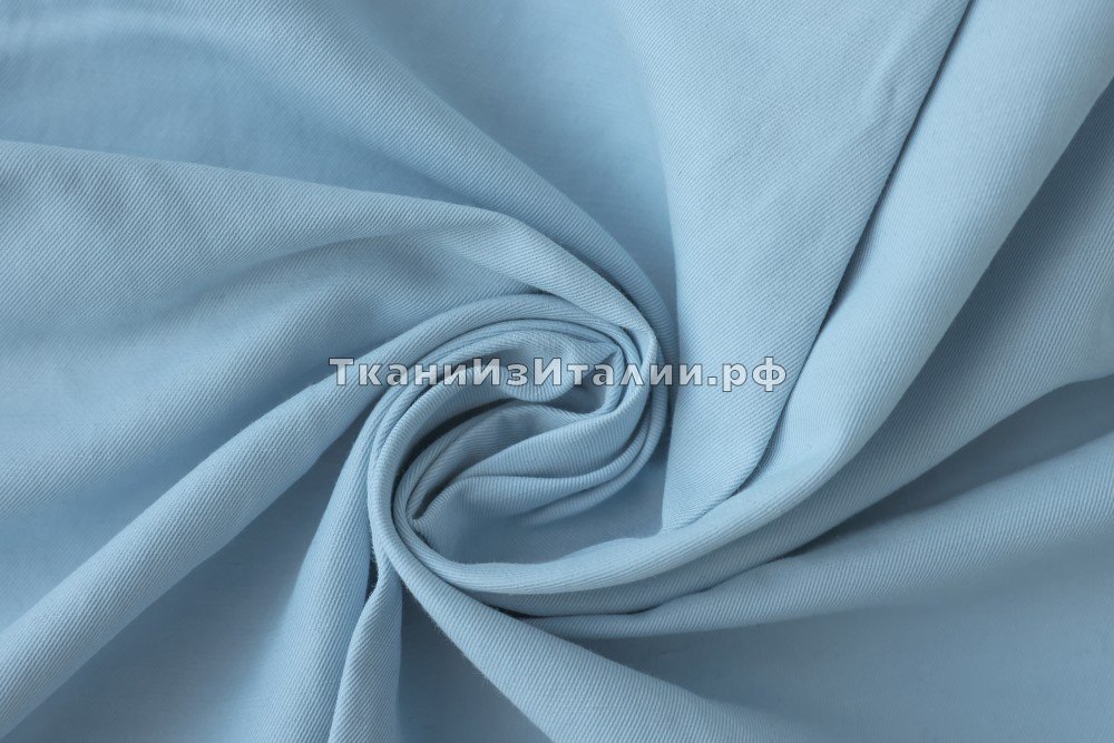 ткань плотный хлопок нежно-голубого цвета, Италия