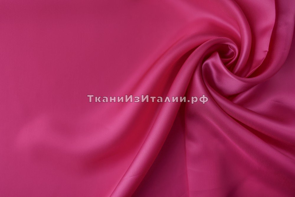 ткань подкладочная ткань фуксия, подклад вискоза однотонная розовая Италия