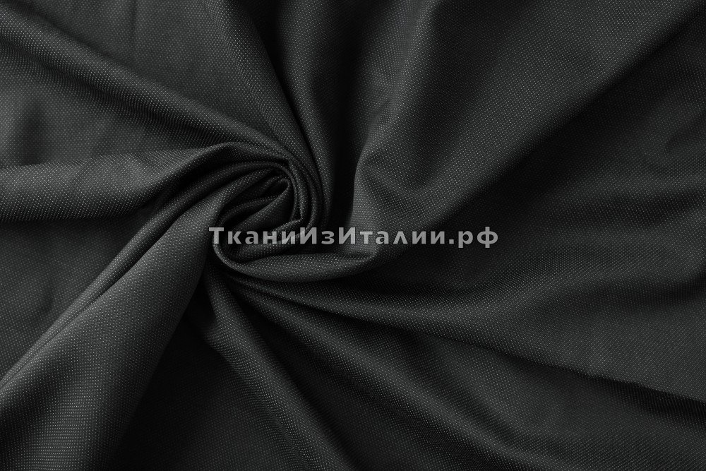 ткань черная ткань точка светлая, костюмно-плательная шерсть иные черная Италия