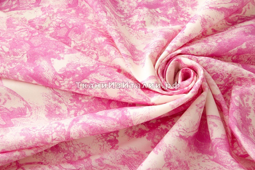 ткань вискоза в бело-розовых тонах, костюмно-плательная вискоза иные белая Италия