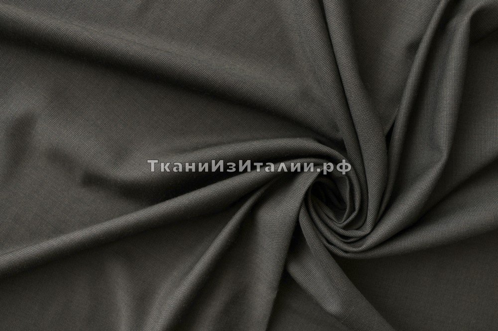 ткань серо-черная шерсть в точку, костюмно-плательная шерсть однотонная серая Италия