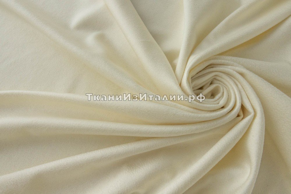 ткань белый кашемир, костюмно-плательная кашемир однотонная белая Италия
