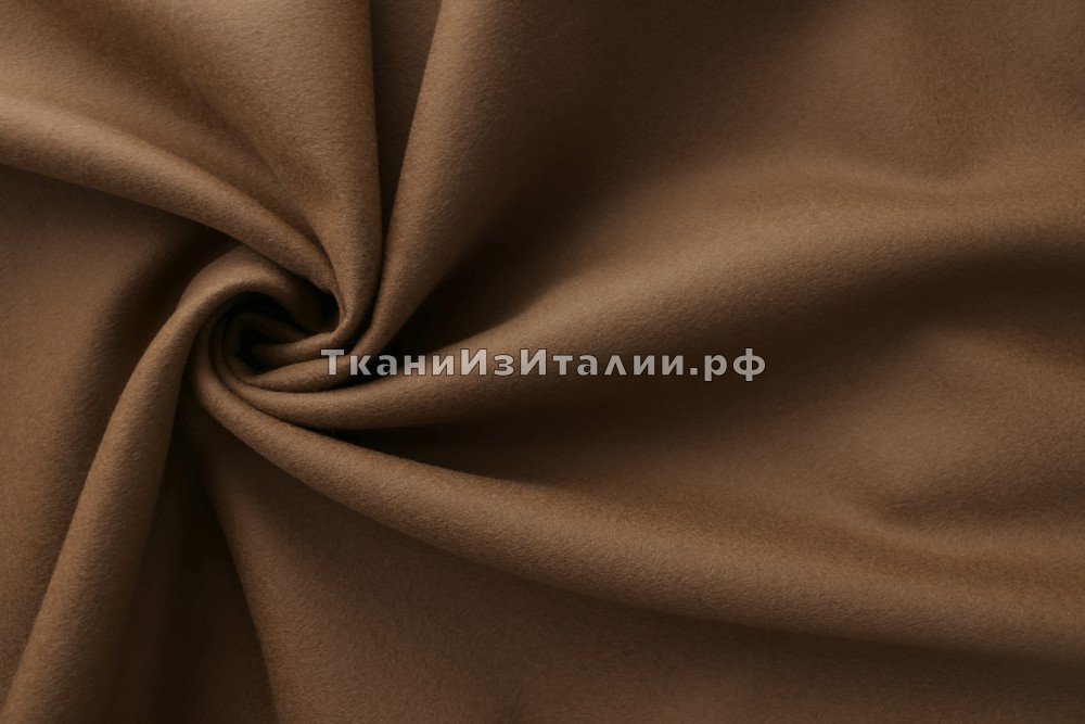 ткань коньячный кашемир, пальтовые кашемир однотонная коричневая Италия