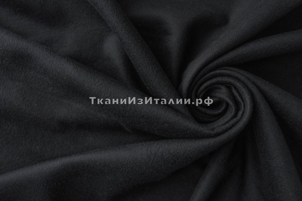 ткань черный кашемир, пальтовые кашемир однотонная черная Италия
