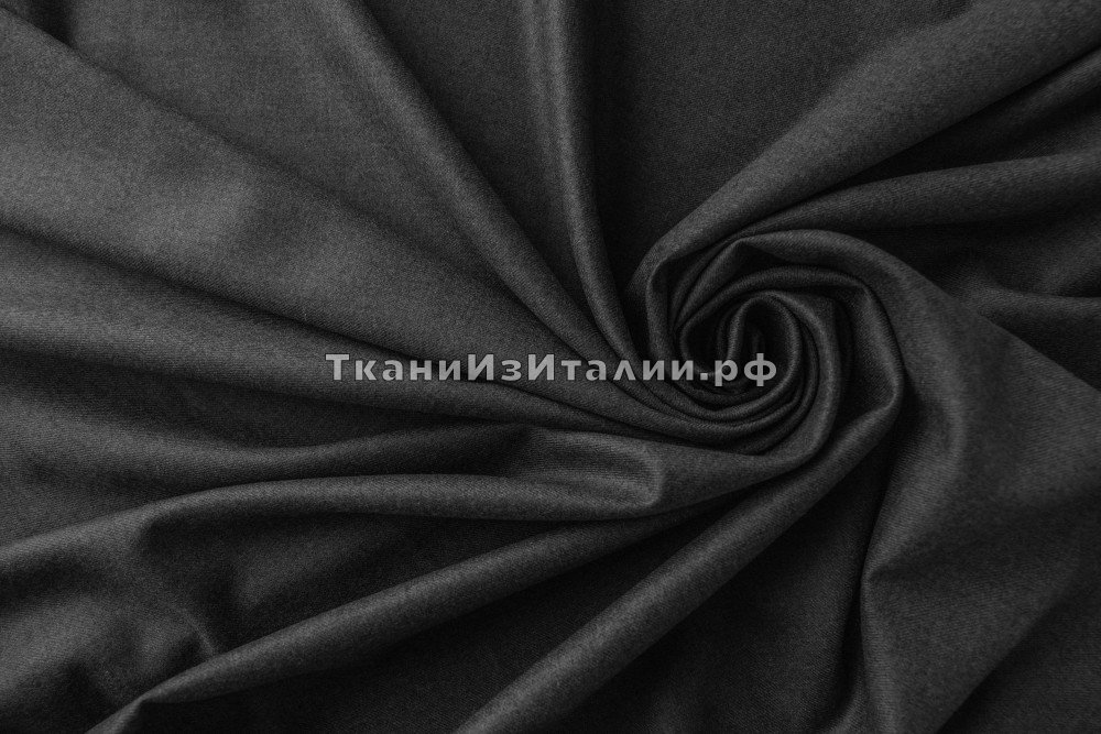 ткань шерсть с кашемиром холодного серого оттенка, костюмно-плательная шерсть однотонная серая Италия