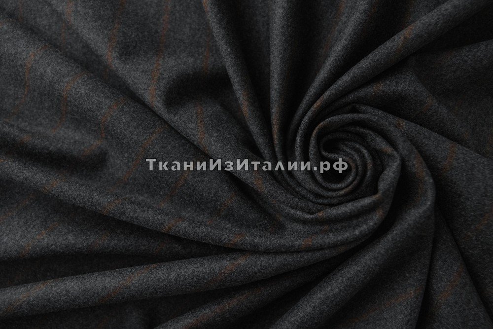 ткань темно-серый кашемир в полоску, костюмно-плательная кашемир в полоску серая Италия