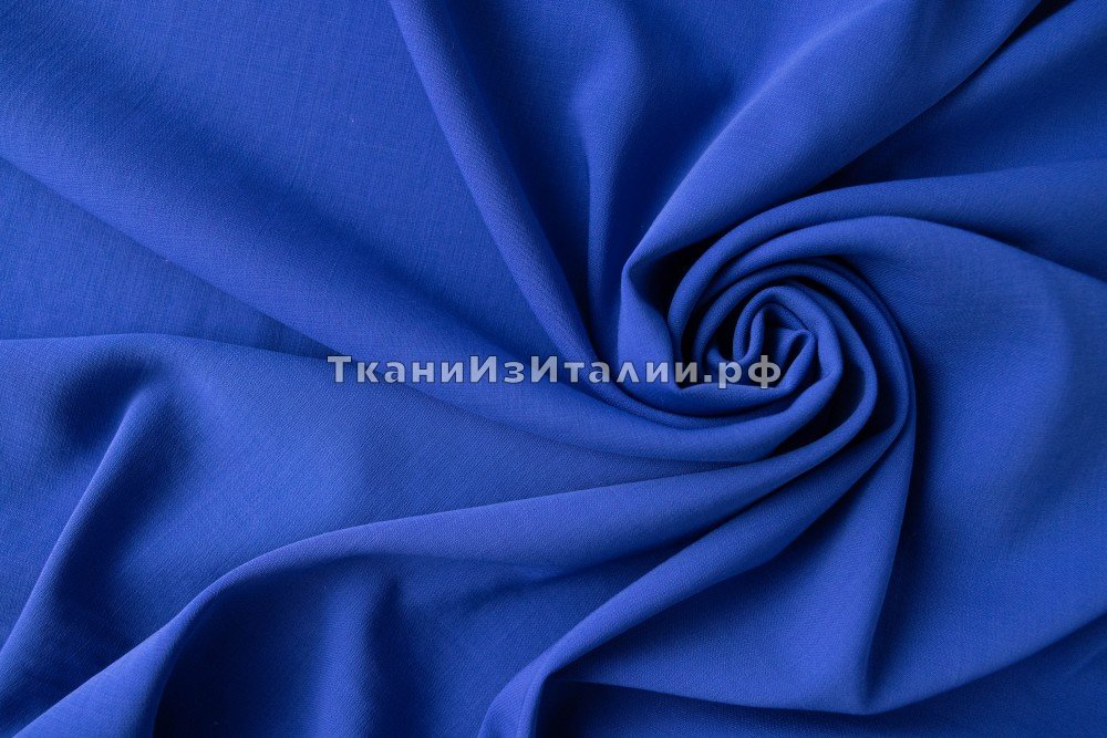 ткань шерстяной поплин васильковый, поплин шерсть однотонная синяя Италия