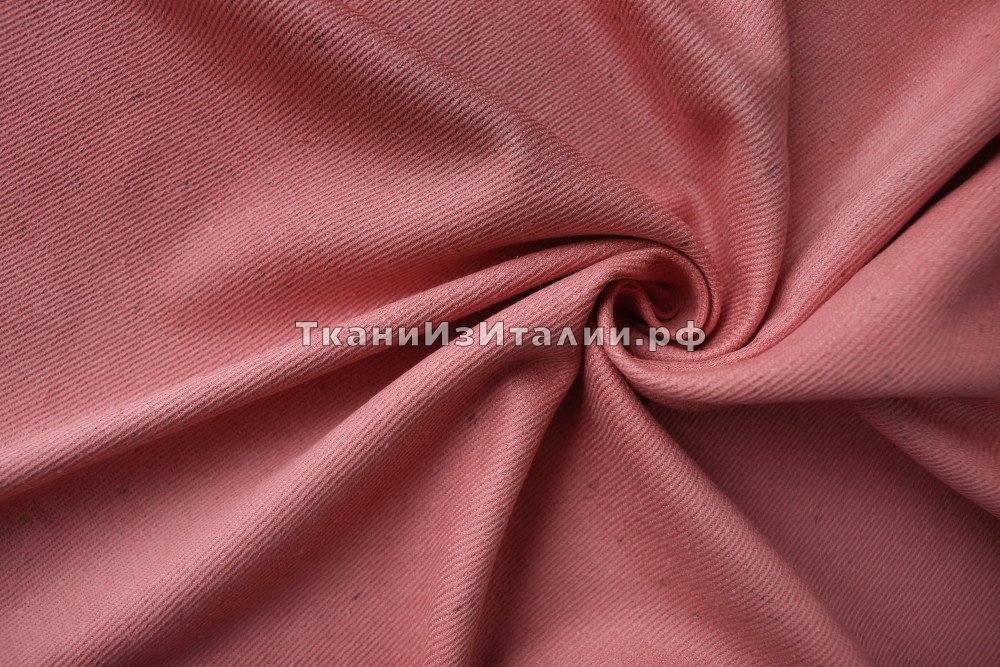 ткань дикий шелк в рубчик кораллового цвета, костюмно-плательная шелк однотонная розовая Италия