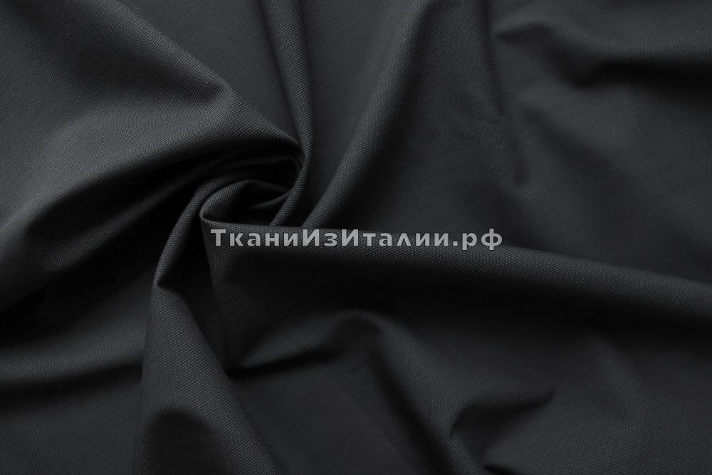 ткань черная шерсть в мелкую точку, костюмно-плательная шерсть иные черная Италия