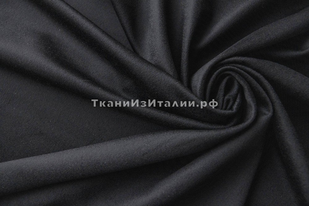 ткань костюмный кашемир черного цвета, Италия