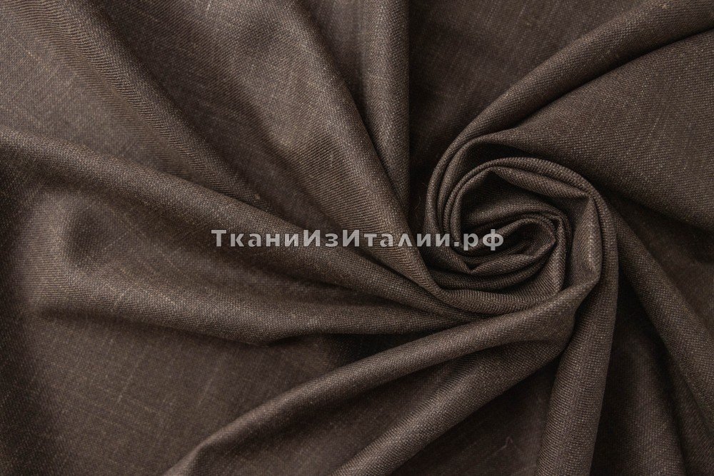 ткань смесовая шерсть коричневый меланж, костюмно-плательная шерсть однотонная коричневая Италия