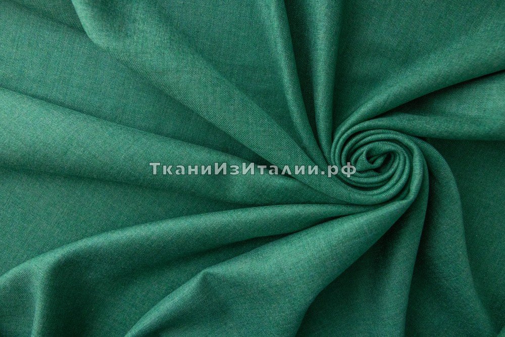 ткань светло-зеленый кашемир, костюмно-плательная кашемир однотонная зеленая Италия