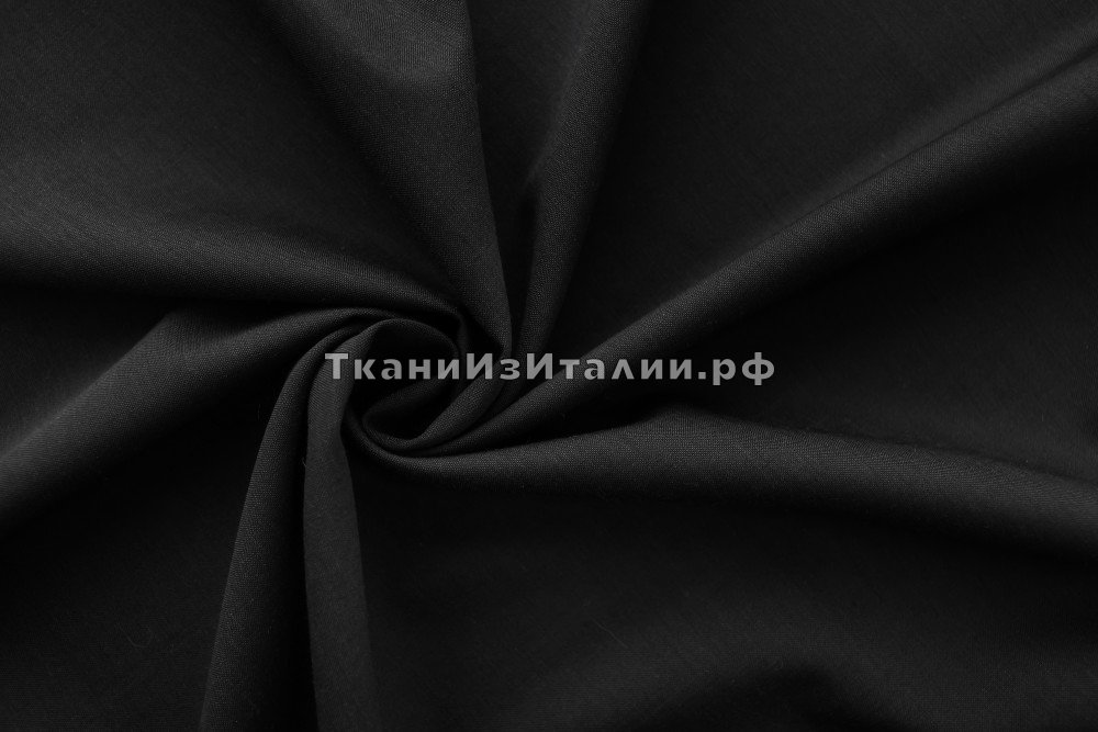 ткань лен угольного цвета, костюмно-плательная лен однотонная черная Италия
