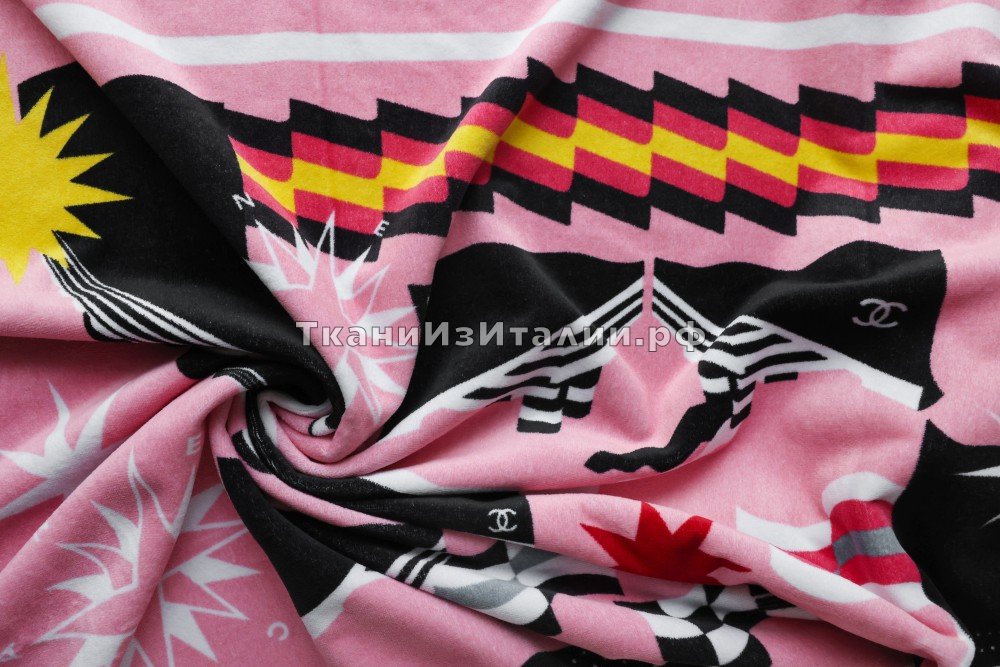  розовое махровое полотенце с логотипами, домашний текстиль хлопок иные розовая Италия