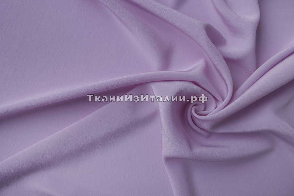 ткань крепдешин сиреневого цвета, крепдешин шелк однотонная фиолетовая Италия
