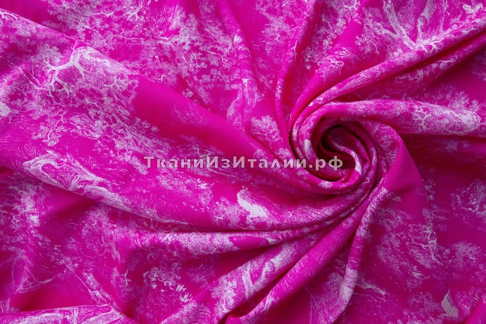 ткань розовый крепдешин туаль де жуи, крепдешин шелк иные розовая Италия