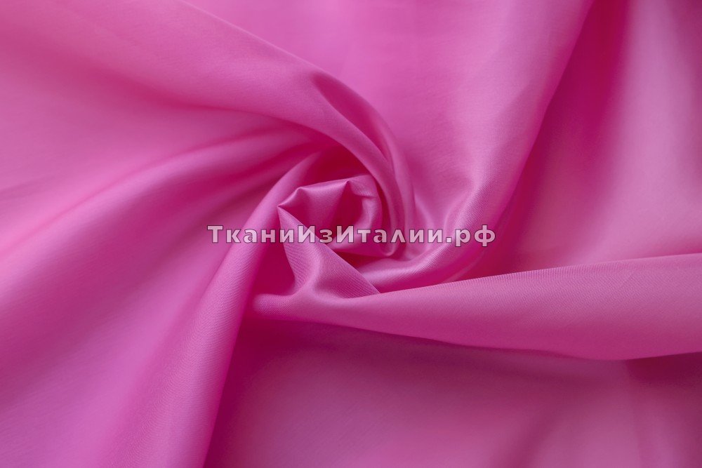ткань подклад цвета фуксия, подклад купра однотонная розовая Италия