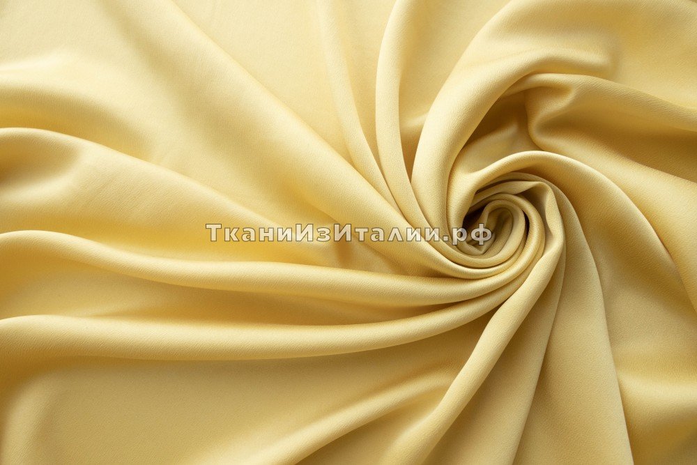 ткань атлас цвета пармезан, атлас шелк однотонная желтая Италия