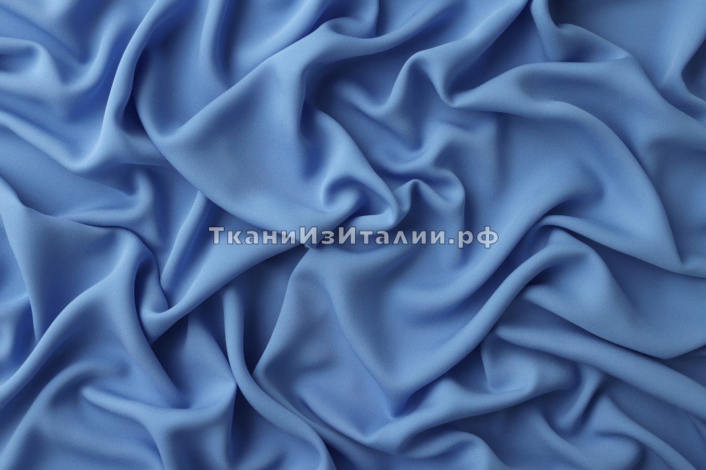 ткань крепдешин лилово-голубой (серенити), крепдешин шелк однотонная фиолетовая Италия