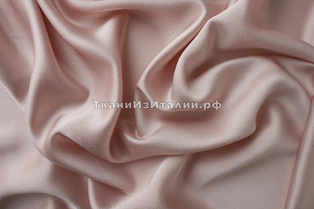 ткань вискозное кади теплого розового цвета, Италия