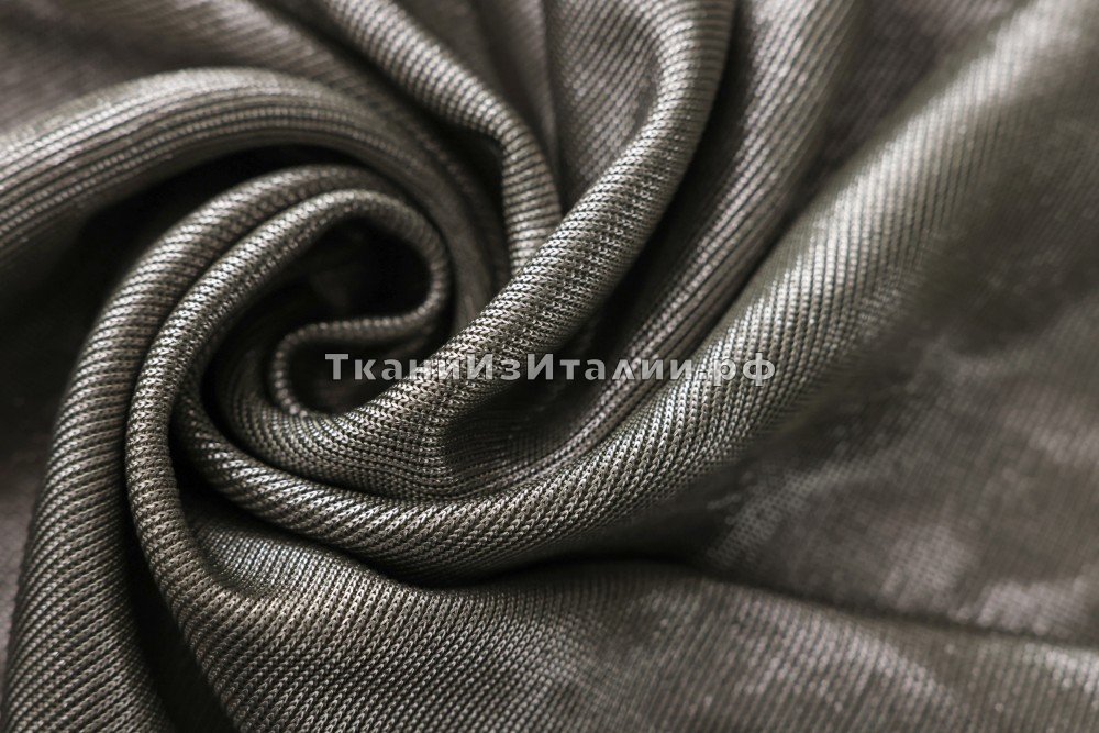 ткань средне-серый трикотаж с напылением, трикотаж вискоза однотонная серая Италия