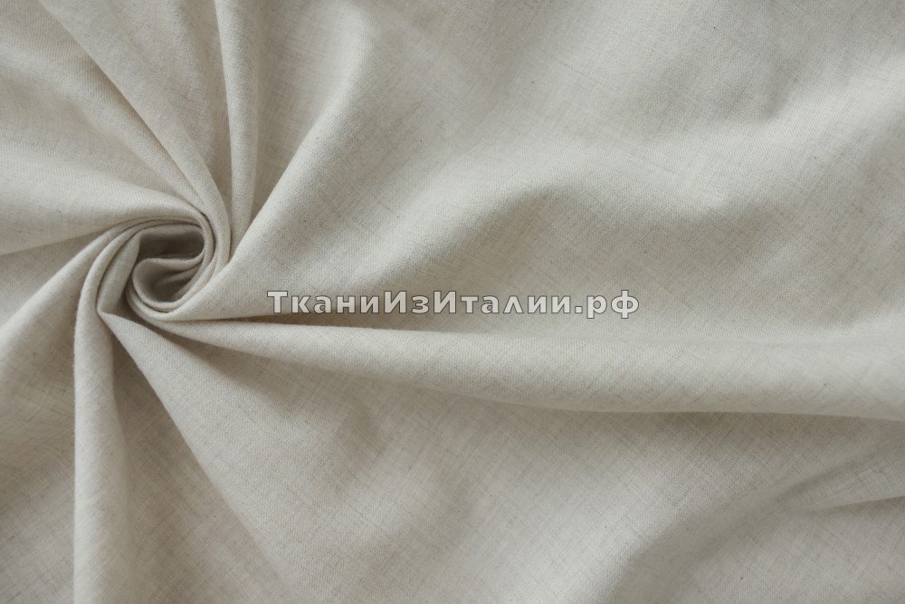 ткань фланель из хлопка серо-белый меланж, Италия