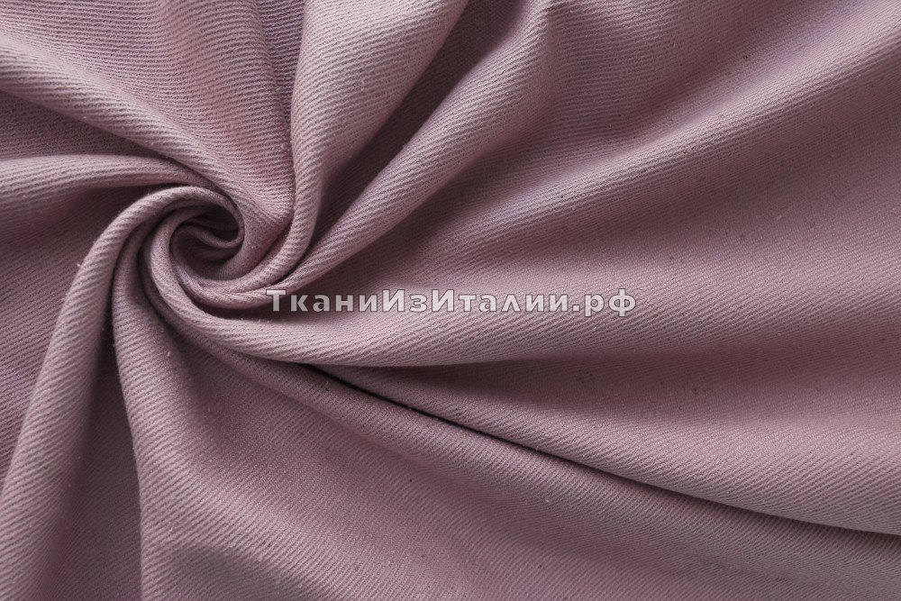 ткань светло-сиреневый дикий шелк, костюмно-плательная шелк однотонная фиолетовая Италия