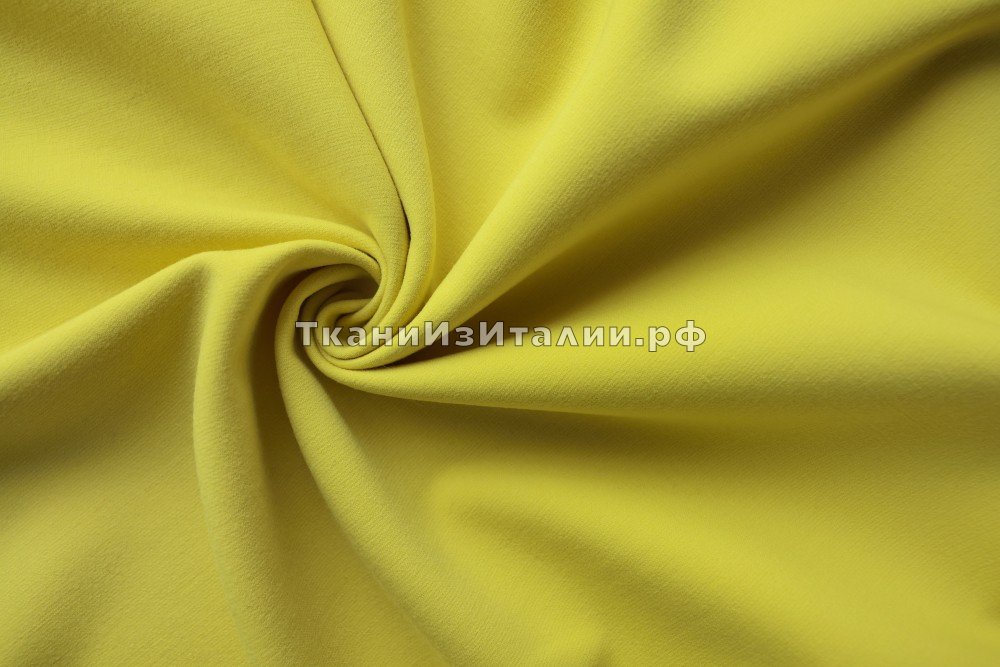 ткань шерстяной креп желтого цвета, Италия