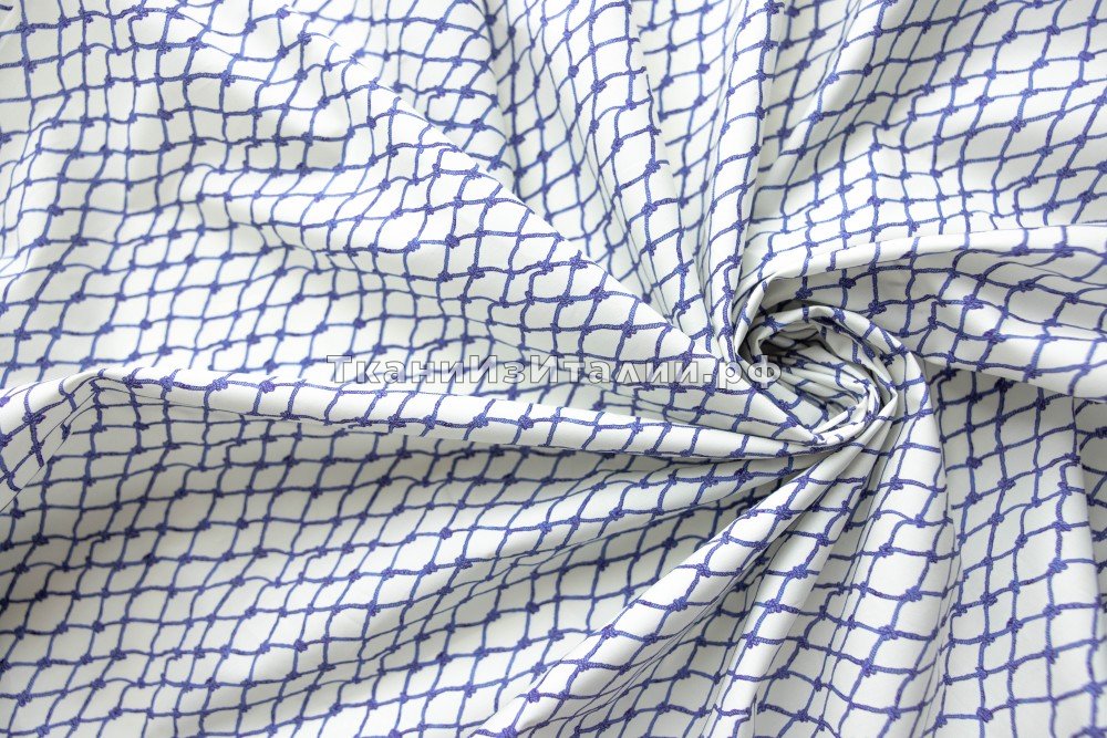 ткань хлопок голубой с канатами, Италия